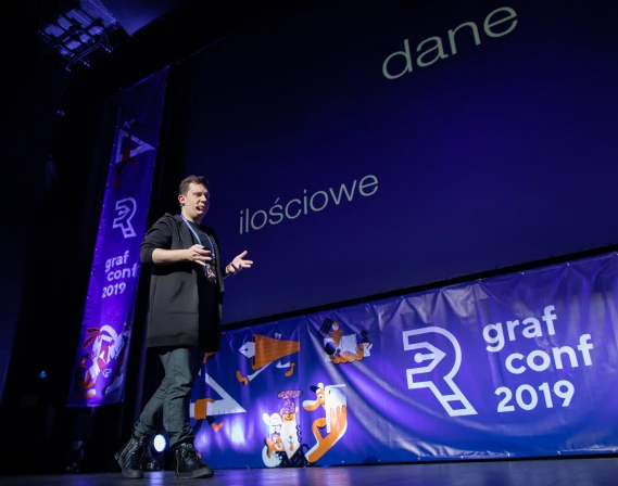 Michał Olszewski podczas GrafConf 2019